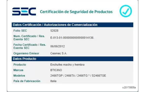 Enchufe Macho S/recta Gris Volante Corner 16a 2pt Ref.s2466tge Bticino