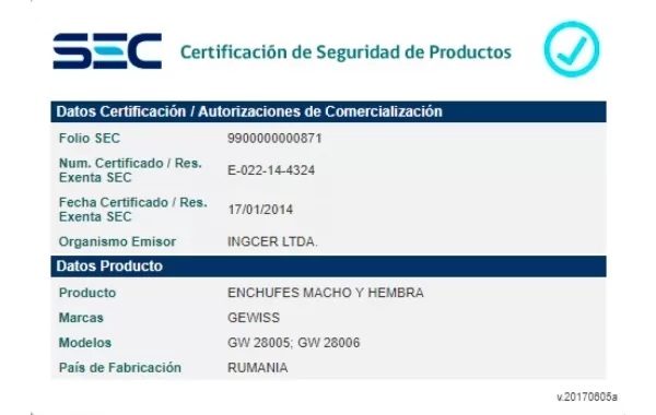 Enchufe Macho Volante 16a 2p+t Gewiss Ref Gw28006