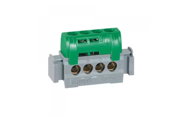 Barra Conexion Verde Riel Din 4 Entradas - Legrand Ref 4830