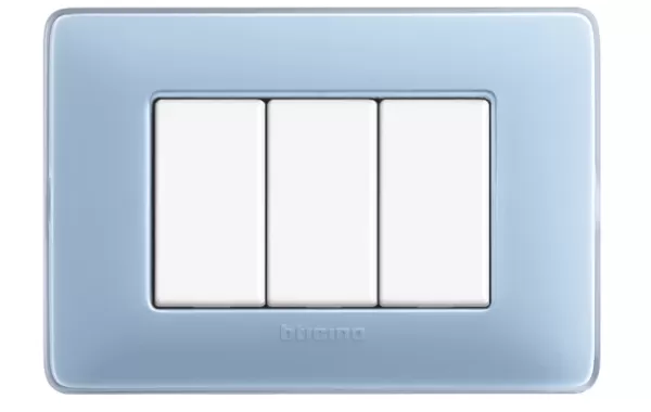 Placa 3 Modulos Color Turquesa Bticino Ref Am4803car