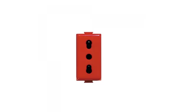 Toma 2p+t 10/16a 250v C/ Alv. Protegidos - Rojo Bticino Ref A5180r