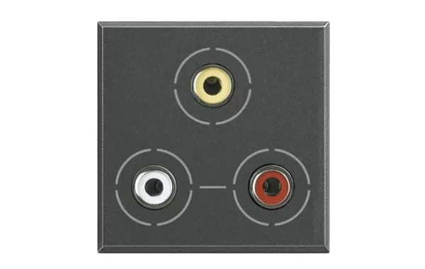 Conector Video Rca X 3 - Oscuro Bticino Ref Hs4283