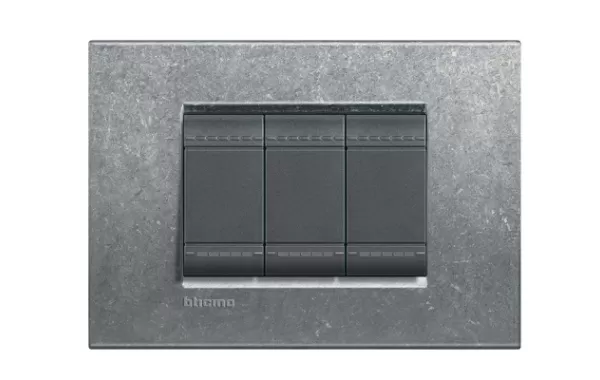 Placa Rectangular 3 Mod. Living Light - Bticino Ref Lna4803na