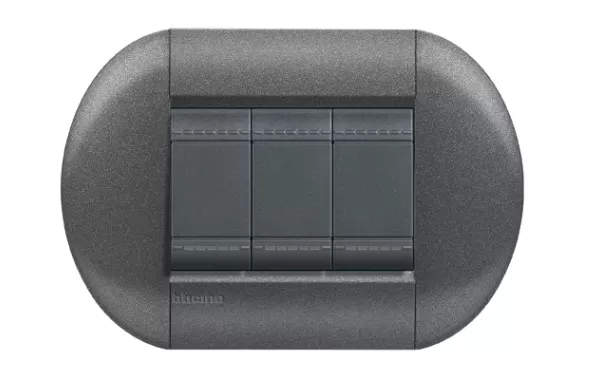 Placa Eliptica 3 Mod. Terminacion Grafito Bticino Cod Ref Lnb4803gf