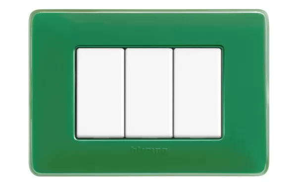 Placa 3 Modulos. Color Esmeralda Bticino Ref Am4803cvs