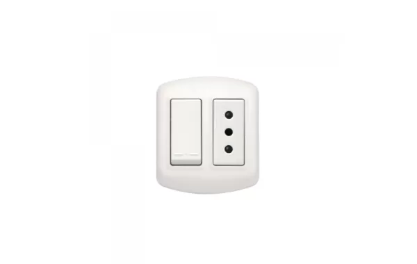 Interruptor Enchufe Sobrepuesto 10a Modus Plus Bticino Cal1203bn