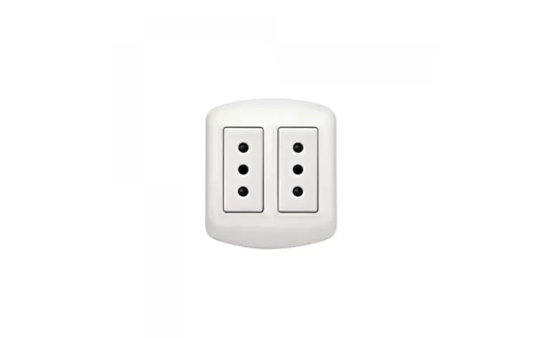 Enchufe Doble Sobrepuesto Modus Plus 10a Blanco Bticino Ref Cal1208bn