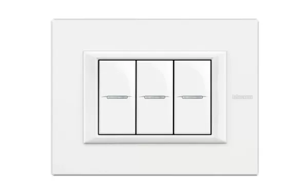 Placa 3 Modulos. Color Blanco Axolute Modelo Rectangulares Bticino Ref Ha4803hd