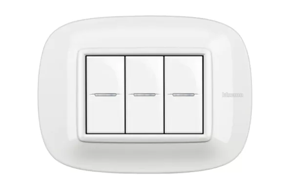 Placa 3 Mod. Color Blanco Axolute Bticino Ref Hb4803hd