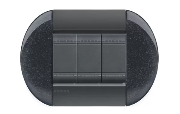 Placa Eliptica 3 Mod. Terminacion Antracita Bticino Cod Ref Lnb4803ar