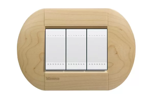 Placa Eliptica 3 Mod. Terminacion Acer Bticino Cod Ref Lnb4803lae