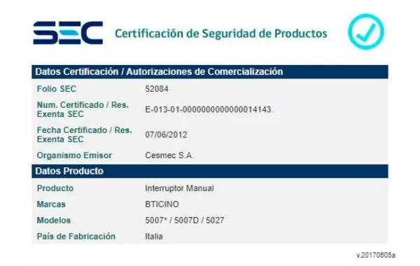Interruptor A Tirante 10a 250v Bticino Cod Ref 5027