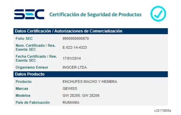 Enchufe Hembra Volante 2p+t 16a Gewiss Ref Gw28206