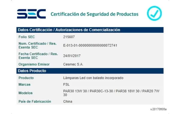Ampolleta Par 20 7w E-27 Calida Fsl