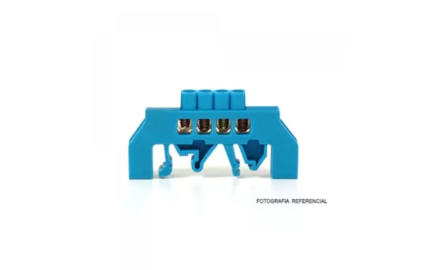 Barra Conexã­on Riel Din Aislada Azul 4x16mm