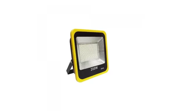 Foco Reflector Led Slim 200w Negro/amarillo Luz Fria Ledmax Multichip