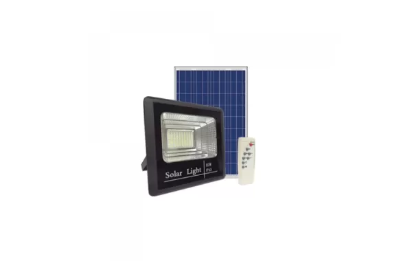 Kit Foco Reflector Led Con Control Y Panel Solar 60w Luz Fria Multichip-logic