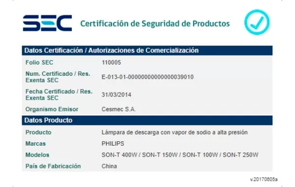 Ampolleta Sodio Tubular 100w Philips ( Son-t )