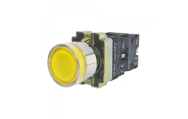 Pulsador 22mm Luminoso Amarillo 1na+1nc 220v-chint