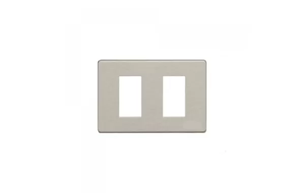 Placa 2 Puesto Con Tornillo Aluminio Anodizado