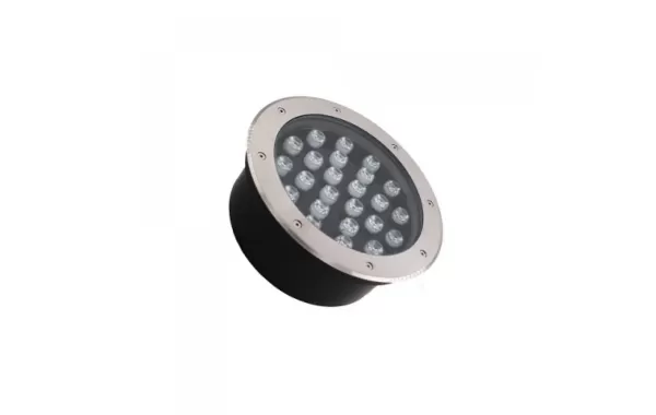 Foco Piso Led Embutido 24w Luz Fria Jie 25cm Wt