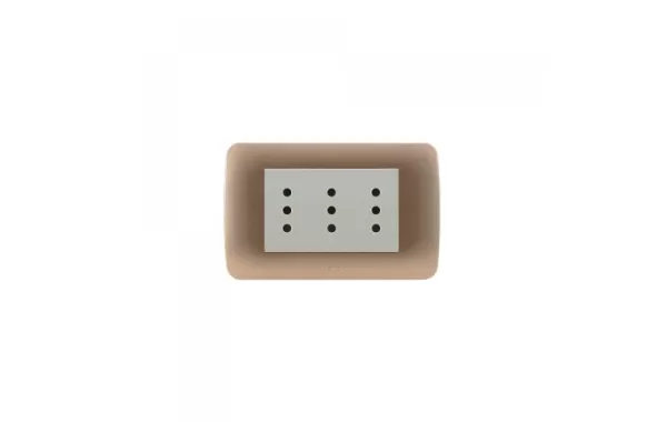 Enchufe Triple Triplex 10a 250v Titanio-beige Lexo