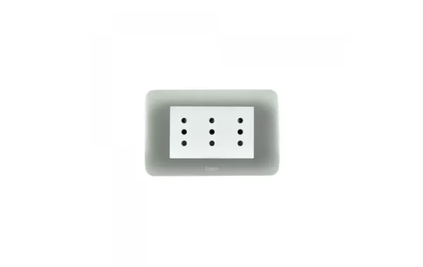 Enchufe Triple 10a 250v Blanco Plata Lexo