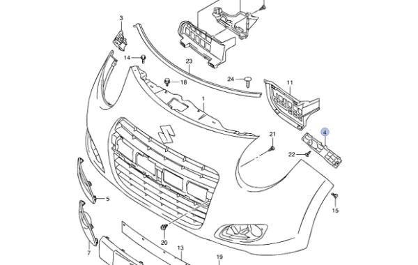 Pack Mensula Parachoque Del. Para SUZUKI ALTO 2009-2015 1.0 AMF310 Pack Mensula Parachoque Del. Para SUZUKI ALTO 2009-2015 1.0 AMF310