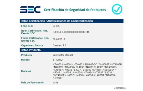 Pulsador Doble Na+na C/ Interbloqueo 10a 250v Bticino Ref L4037