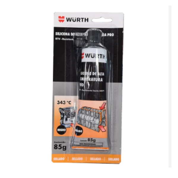 Aditivos SILICONA ALTA TEMPERATURA NEGRA - WURTH 85G - Aditivos | ClickRepuestos