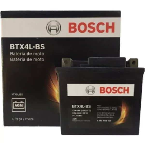 Bateria Moto Bosch 12 Volt Agm 3ahb + Derecho Btx4l-bs