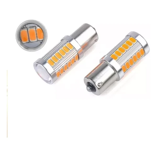 Set Ampolletas Led 1contacto Ambar 12volt Racingtec