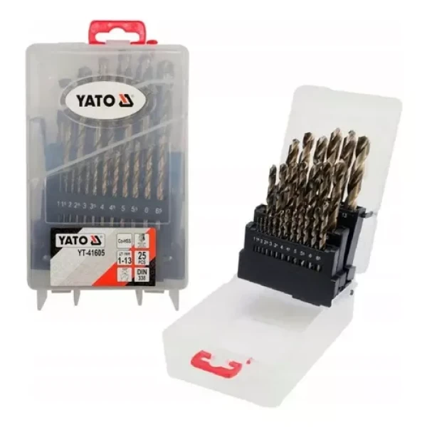 Juego De Brocas De Cobalto 1-13 Mm 25 Pzas Yt:yt-41605 Yato