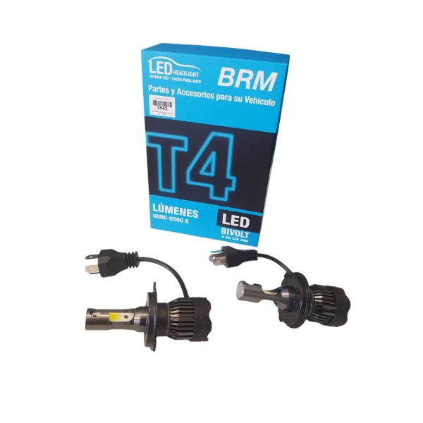 Par Ampolletas Led H4 2 Caras 6500 Lumenes - Brm
