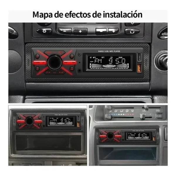 RADIO UNIVERSAL FM/BLUETOOTH/AUX/USB/MP3/C-REMOTO - Radios Para Vehículos | ClickRepuestos