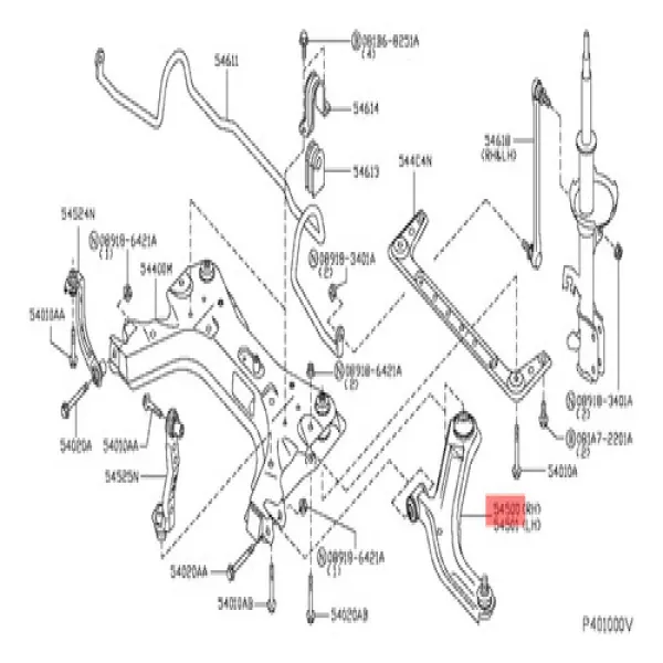 Bandeja Delantera Izq / Der Nissan Tiida 1.8 2006-2014 - Rótulas Bandeja | ClickRepuestos