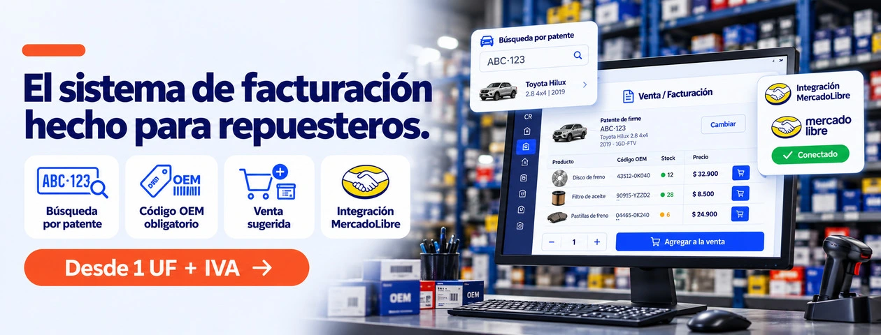 ERP ClickRepuestos — facturación electrónica y ventas en todos los canales para repuesteros